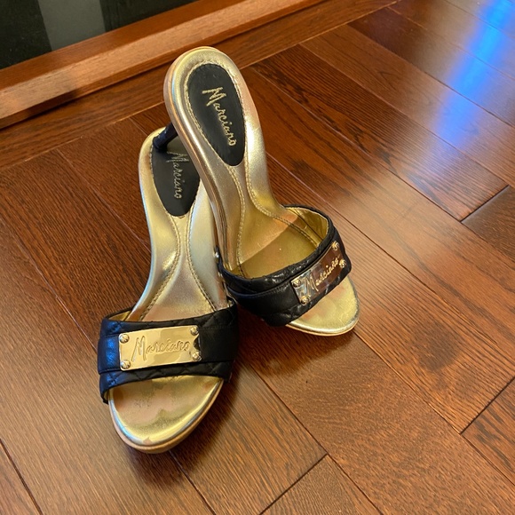 MARCIANO WOODEN STILETTO SANDALS - Picture 4 of 13